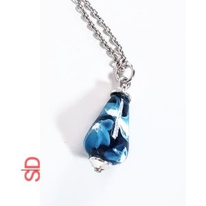 Blue Milliforie glass pendant (No chain)